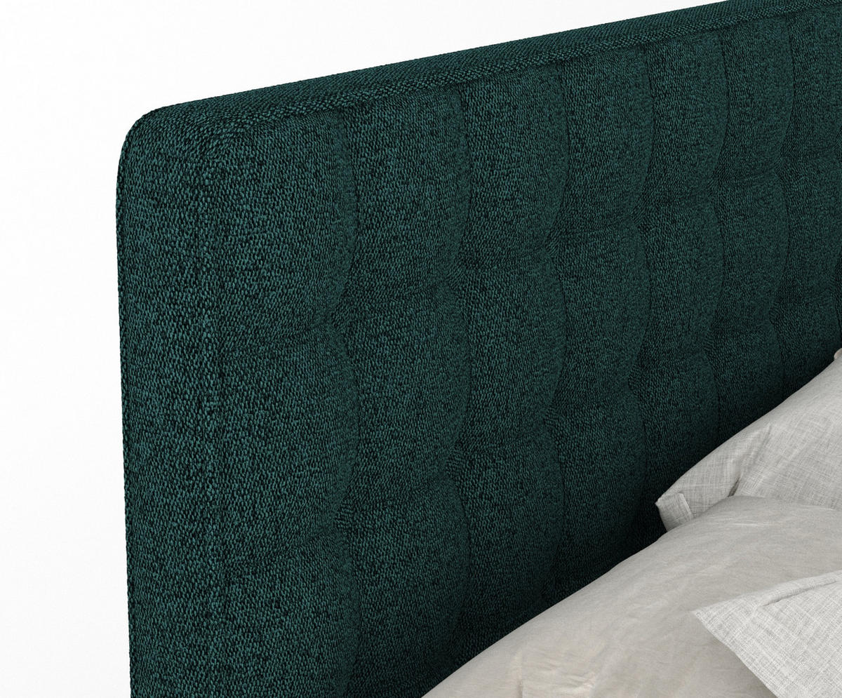 BOXSPRINGBETT Velouria Grün 140/200 cm - Schwarz/Grün, Holz/Holzwerkstoff (140/200cm) - Maison de Reve