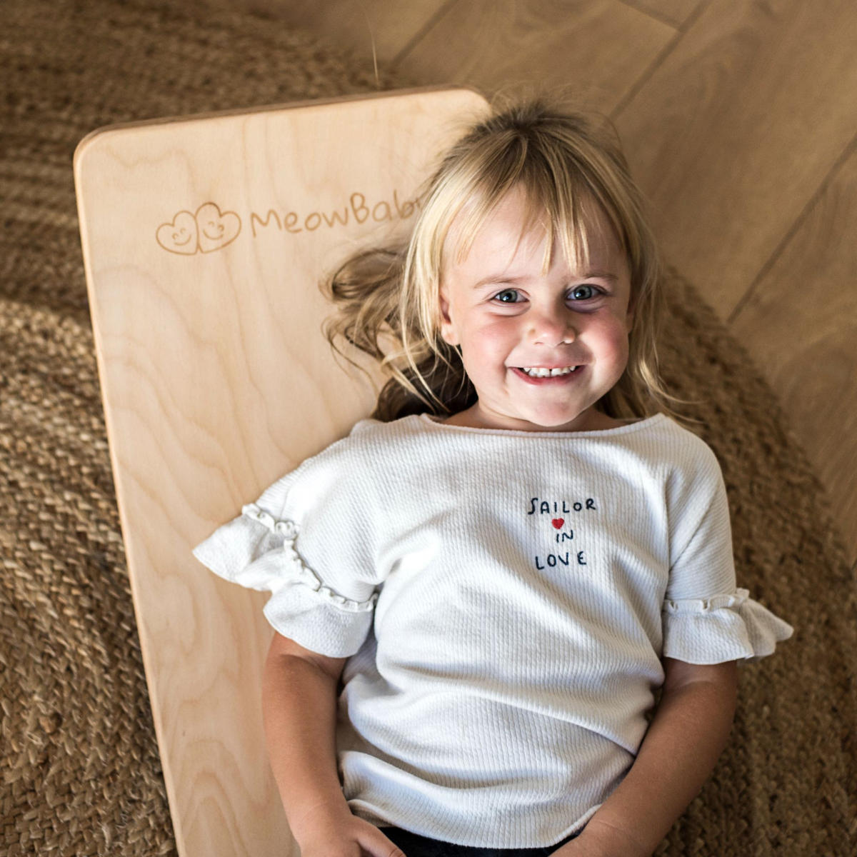BALANCIERBRETT für Kinder 80x30cm, Balance Board, Naturholz - Naturfarben, Holz (30/18/80cm) - MeowBaby