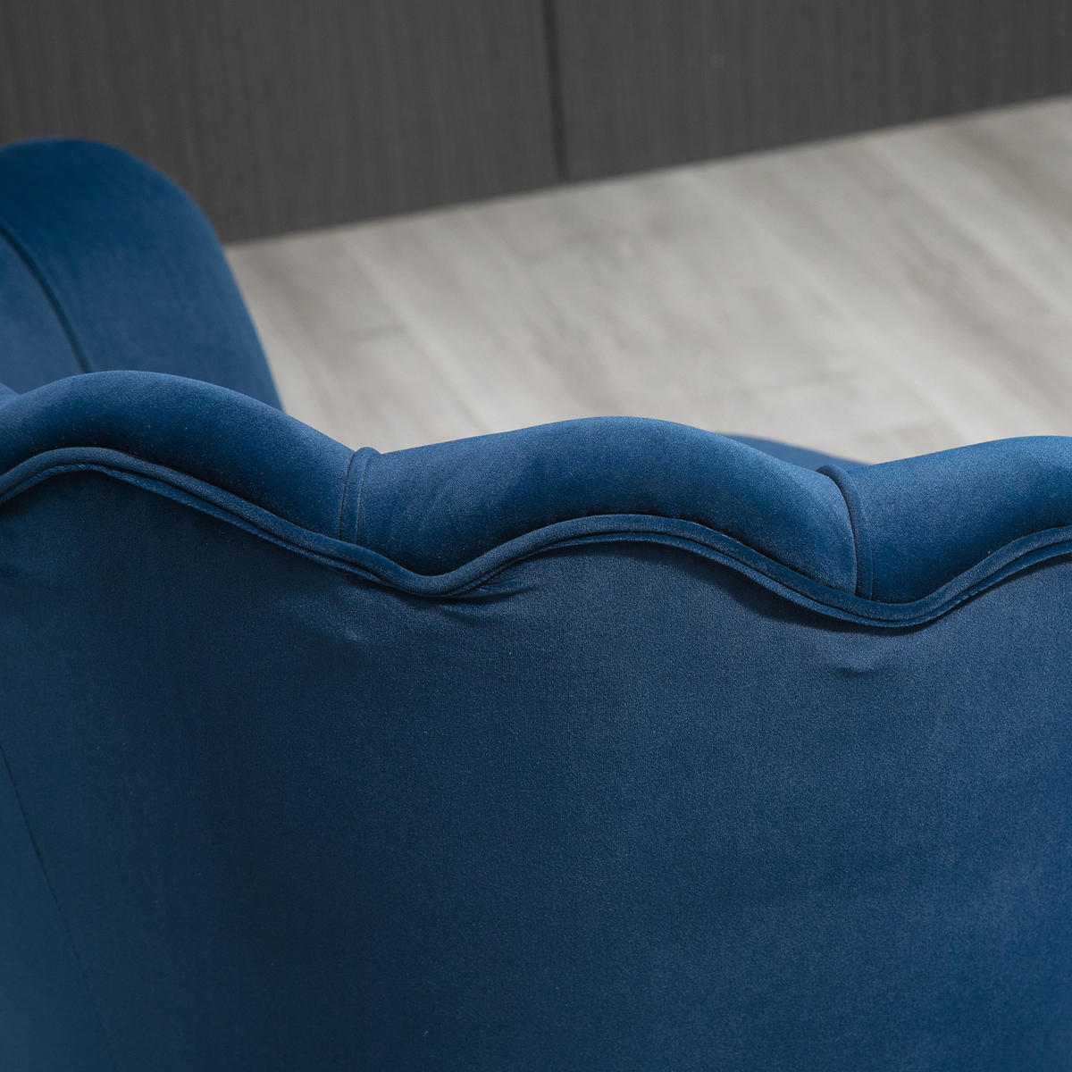 SESSEL DE-13412 Muschelform & goldene Metallfüße Blau - Blau, Textil (67/74/76cm) - ComfortXL