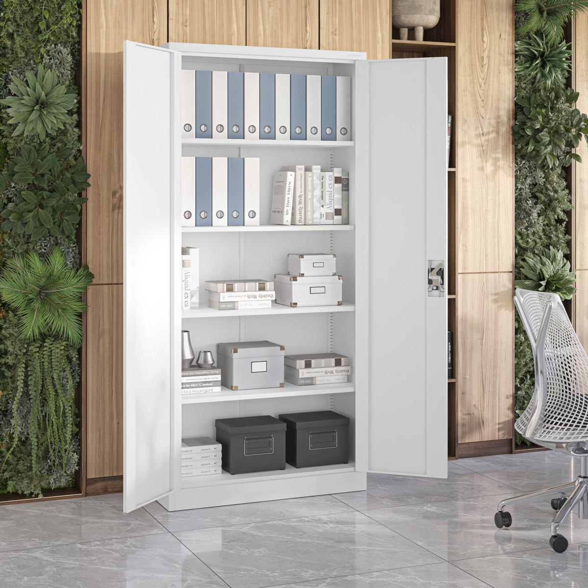 AKTENSCHRANK JAN H - Grau, Metall (90/195/40cm) - Jan Nowak