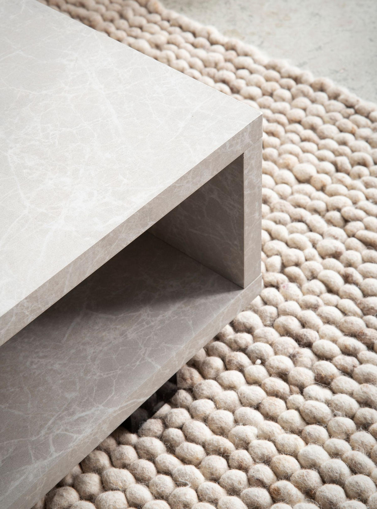 COUCHTISCH in Stein-Optik Modern mit Stauraum Rechteckig Schlicht, Beige 100x50x25 cm - Beige/Schwarz, Kunststoff (50/100/25cm) - KADIMA DESIGN
