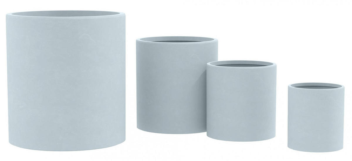 PFLANZKÜBEL 4er Set Grau - Grau, Kunststoff (40/44cm) - CLP