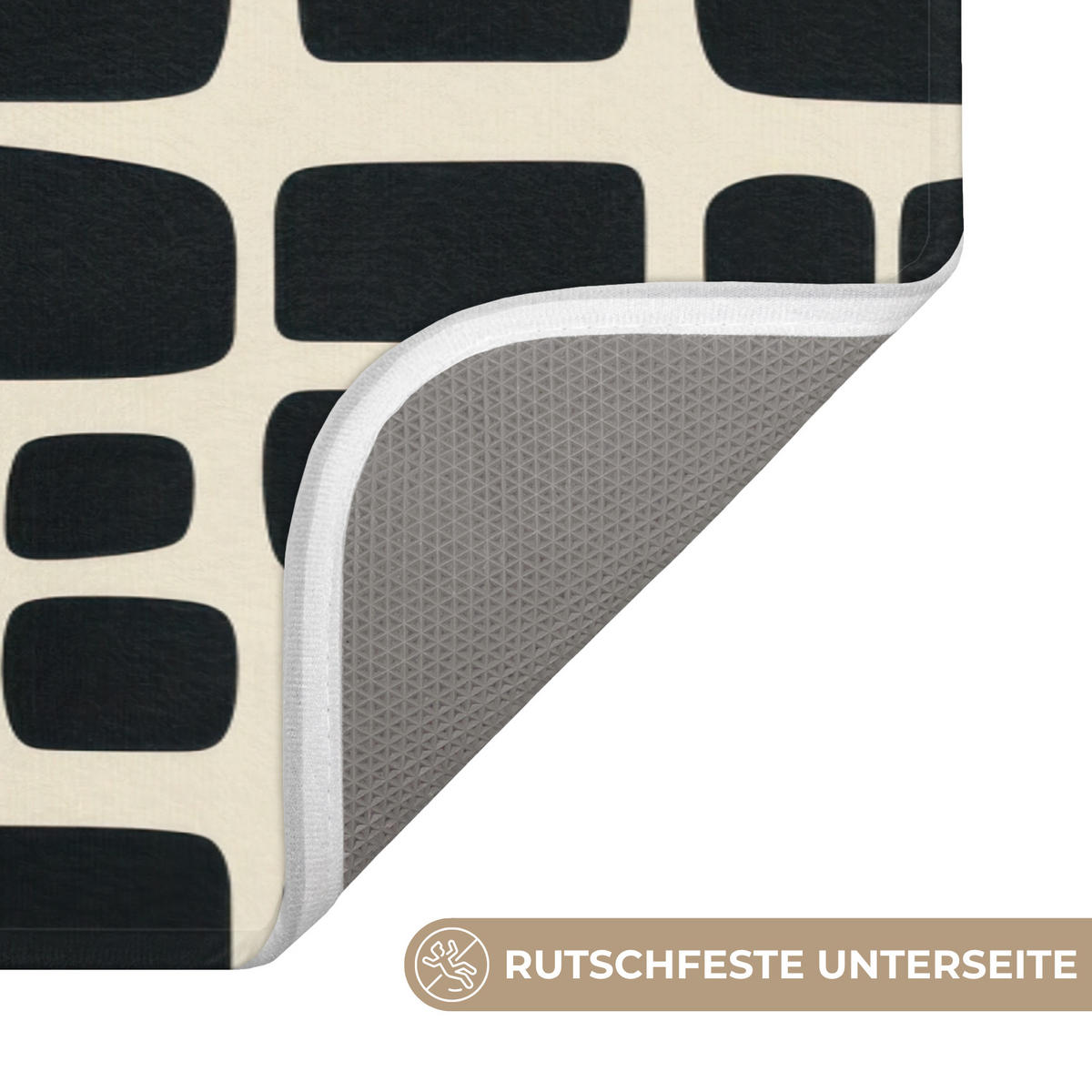 KOUPELNOVÁ PŘEDLOŽKA Moderní - organické - černé 120x60 cm - antracitová, textil/plast (120/60cm)