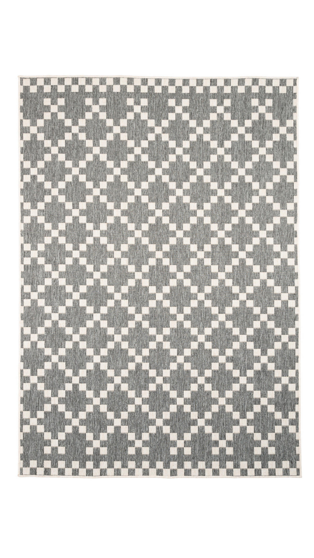 IN- UND OUTDOOR TEPPICH NEWPORT MODERN KARO - Silberfarben, Textil (80/160cm) - Pergamon