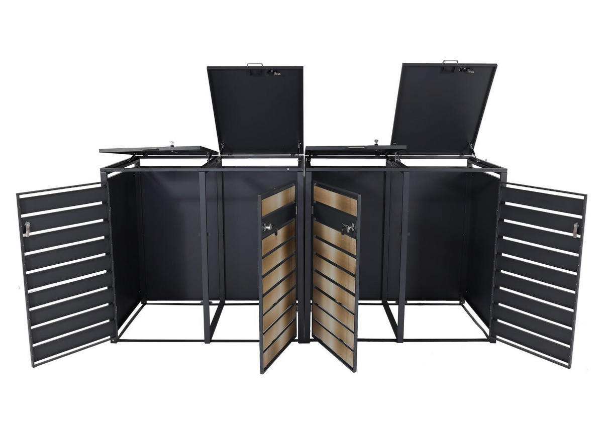 XL MÜLLTONNENVERKLEIDUNG 4ER/8ER Gold - Goldfarben, Metall (284/117/98cm) - MCW