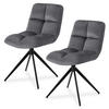 DREHSTUHL Dallas samt dunkelgrau (2er-Set) - Dunkelgrau, Textil (45/84/45cm) - Juskys