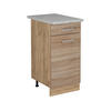 KÜCHENUNTERSCHRANK R-Line Sonoma 40 cm AP Marmor - Honigeiche/Eiche Wotan, Holzwerkstoff (40/81.6/60cm) - Vicco