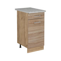 KÜCHENUNTERSCHRANK R-Line Sonoma 40 cm AP Marmor - Honigeiche/Eiche Wotan, Holzwerkstoff (40/81.6/60cm) - Vicco