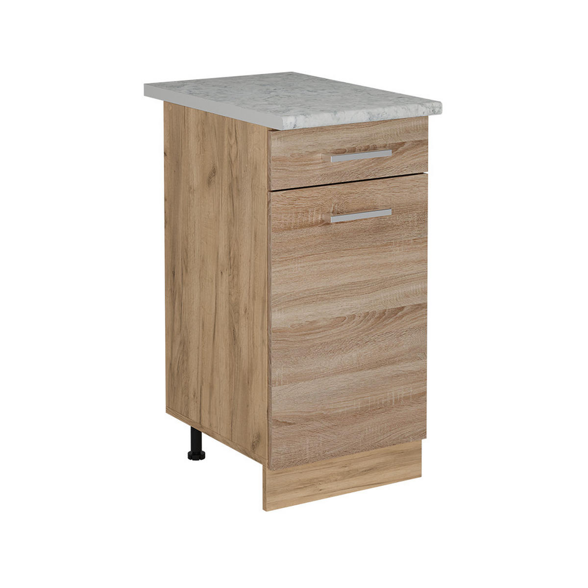 KÜCHENUNTERSCHRANK R-Line Sonoma 40 cm AP Marmor - Honigeiche/Eiche Wotan, Holzwerkstoff (40/81.6/60cm) - Vicco