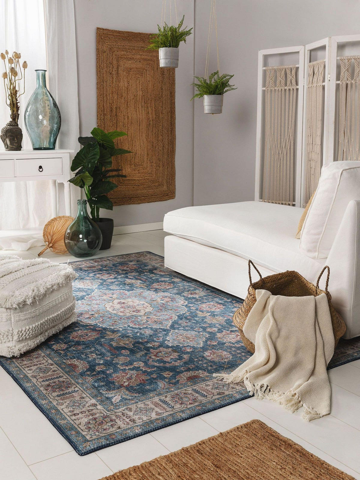 TEPPICH Laury Blau 200x300 cm - Blau, Textil (200/1cm) - KUNSTLOFT