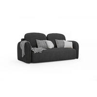 SCHLAFSOFA Freude – Anthrazit, mit Schlaffunktion und Bettkasten - Anthrazit, Textil (219/95/108cm)