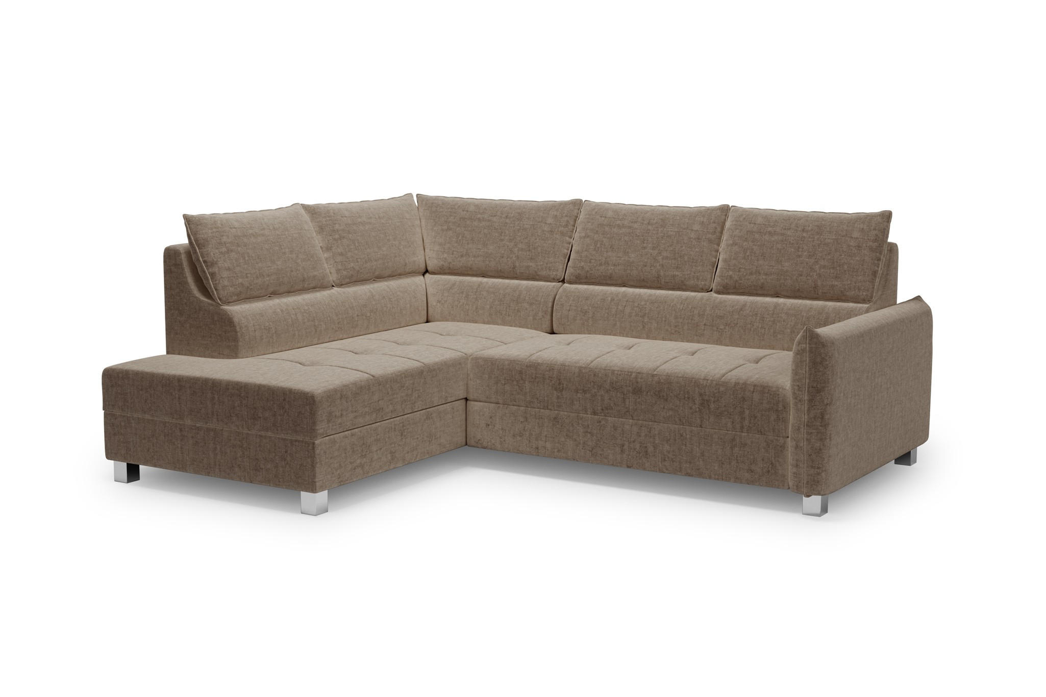 ECKSOFA Marno - Taupe, Holzwerkstoff/Textil (260/200cm) - Fun Möbel