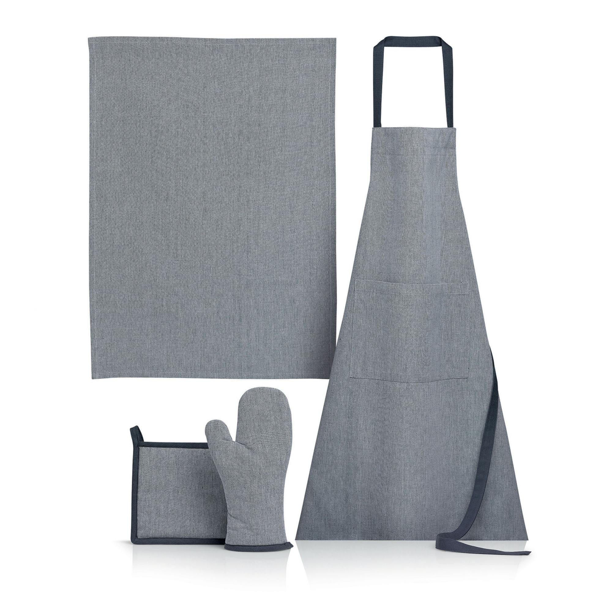 KÜCHENSCHÜRZE Jani umbra 80 x 85 cm - Grau, Textil (85/80cm) - Winkler