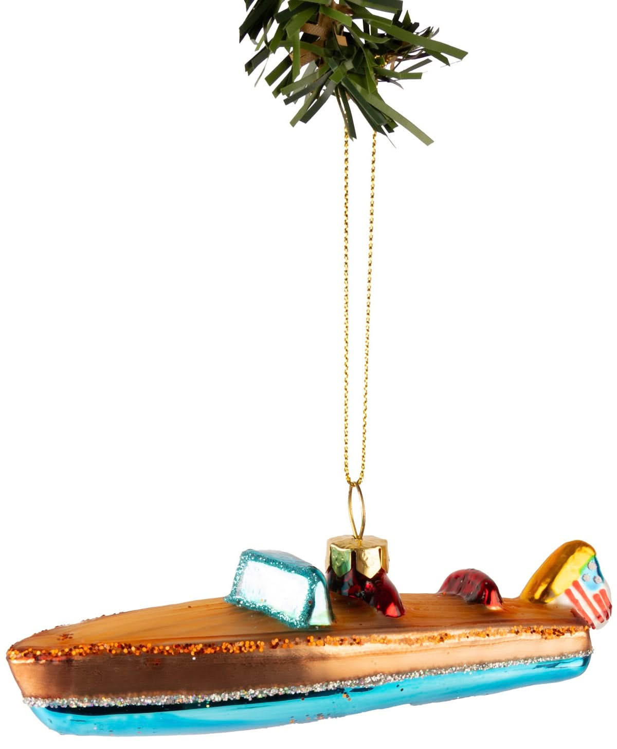 WEIHNACHTSKUGEL Riva Boot 13 cm - Bronzefarben, Glas (5/4/1cm)