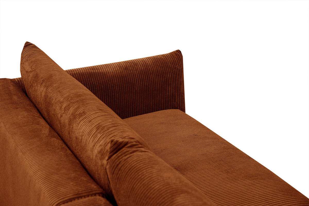 ECKSOFA TAUER 5-Sitzer, orange - Schwarz/Orange, Holzwerkstoff/Kunststoff (174/292cm) - Courtois Laville