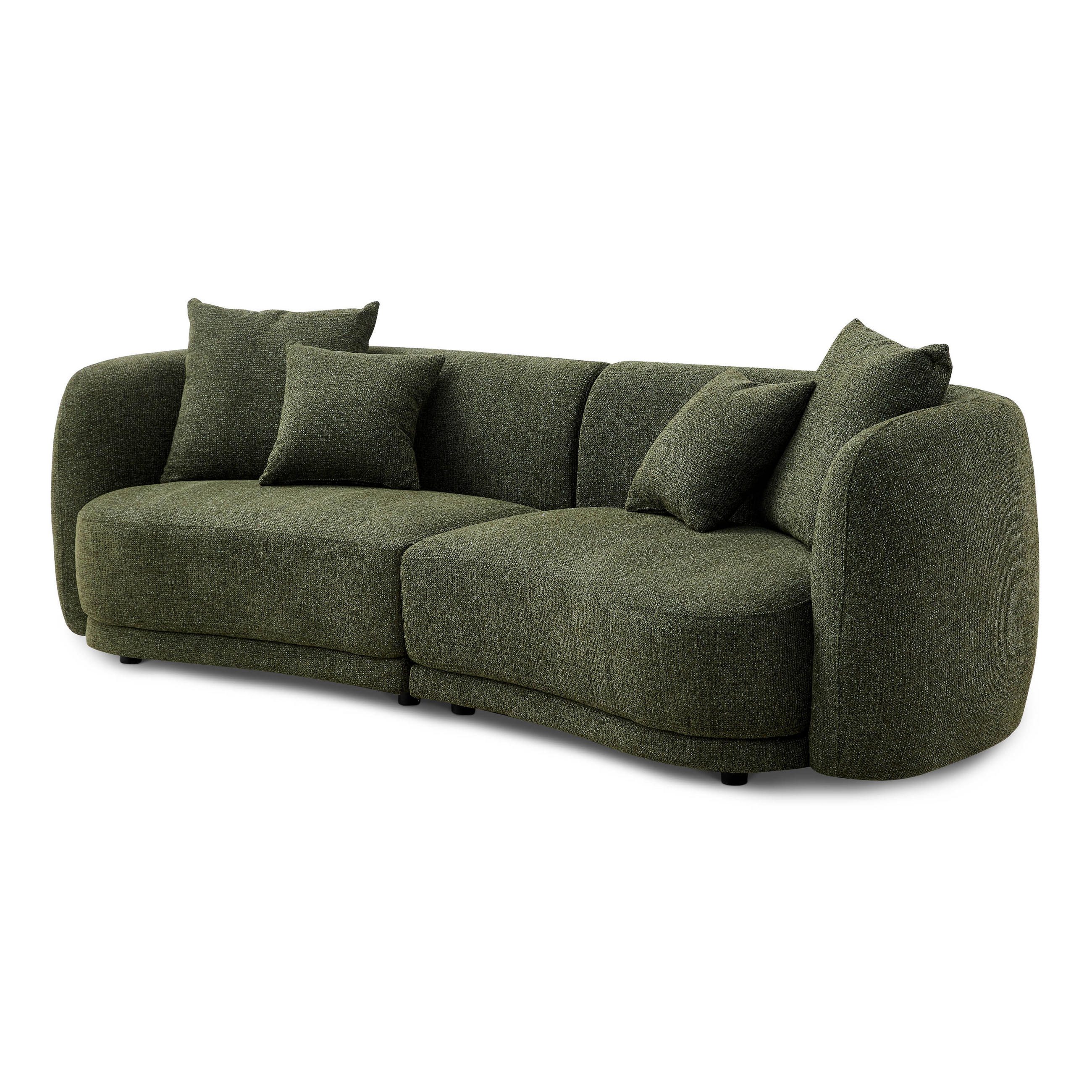SOFA 2-Sitzer 268x91x80 grün meliert LUCA - Grün, Kunststoff (268/80/91cm) - Massivmoebel24