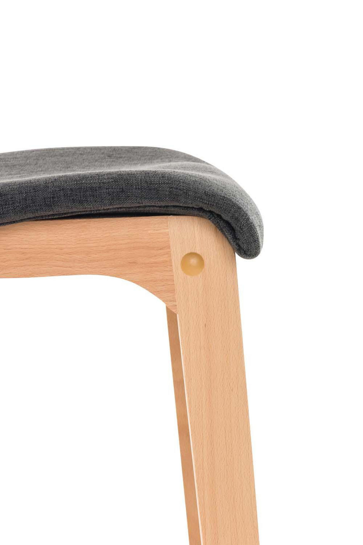 BARHOCKER Stoff dunkelgrau - Eukalyptusholzfarben/Dunkelgrau, Holz/Textil (41/101/46cm) - CLP
