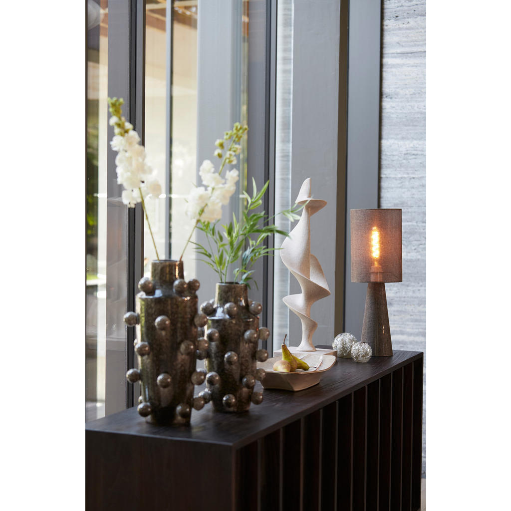 Thumbnail - Light & Living Tischlampe, Dunkelbraun, Textil, Rund, 20x58x20 cm, CE, Lampen & Leuchten, Innenbeleuchtung, Tischlampen,...