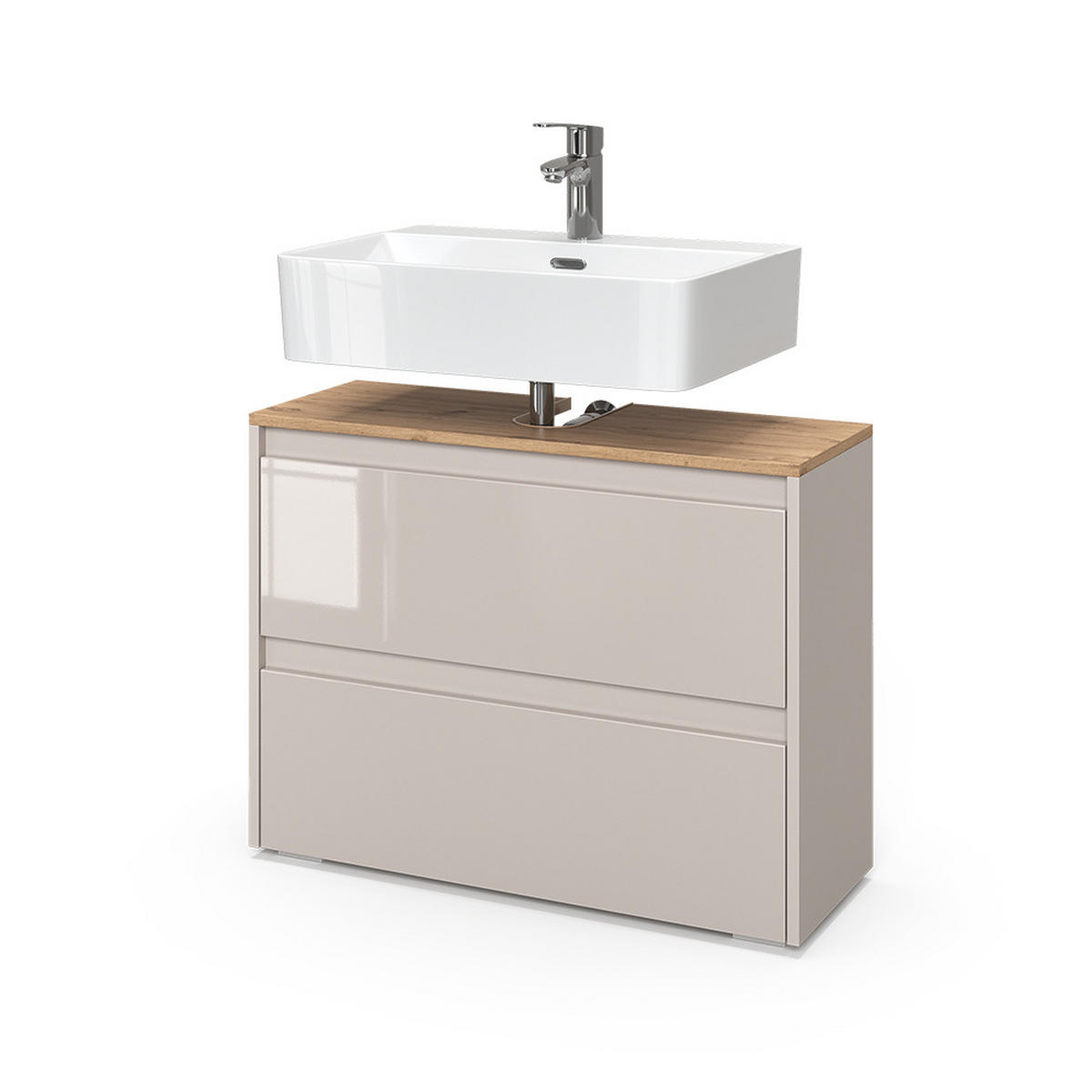 WASCHBECKENUNTERSCHRANK Majest Cashmere/Artisan 80.1 x 62 cm mit 2 Schubladen - Kaschmir/Hellgrau, Holzwerkstoff (80.1/62/30.1cm) - Vicco