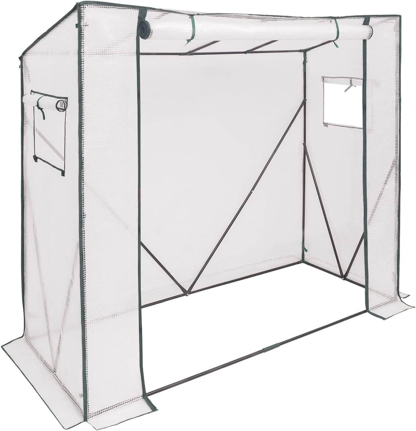 FOLIENGEWÄCHSHAUS 130 g/m², PE halbtransparente Tomatengewächshaus - Weiß, Textil/Metall (200/146/77cm) - Woltu