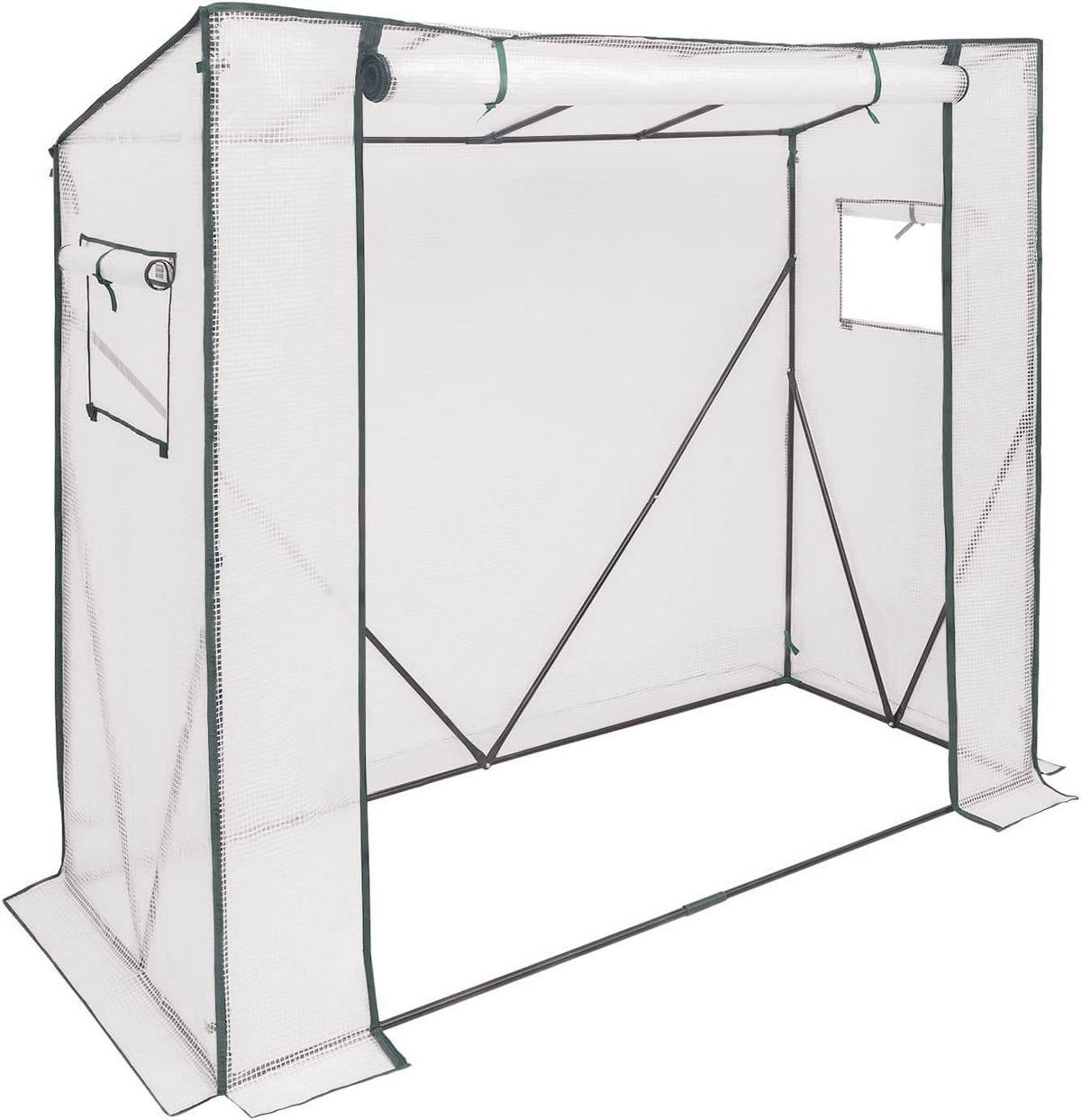 FOLIENGEWÄCHSHAUS 130 g/m², PE halbtransparente Tomatengewächshaus - Weiß, Textil/Metall (200/146/77cm) - Woltu