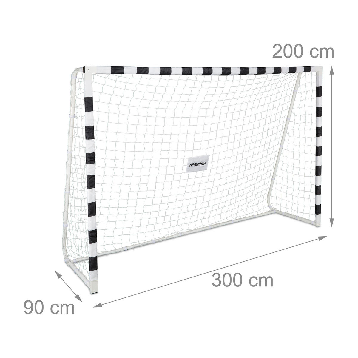 FUSSBALLTOR - Weiß, Kunststoff/Textil (300/90cm) - Relaxdays