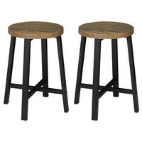 HOCKER DE-36115 2er Set im Vintage-Industrie-Design Braun - Braun, Metall (29.5/46/29.5cm) - ComfortXL