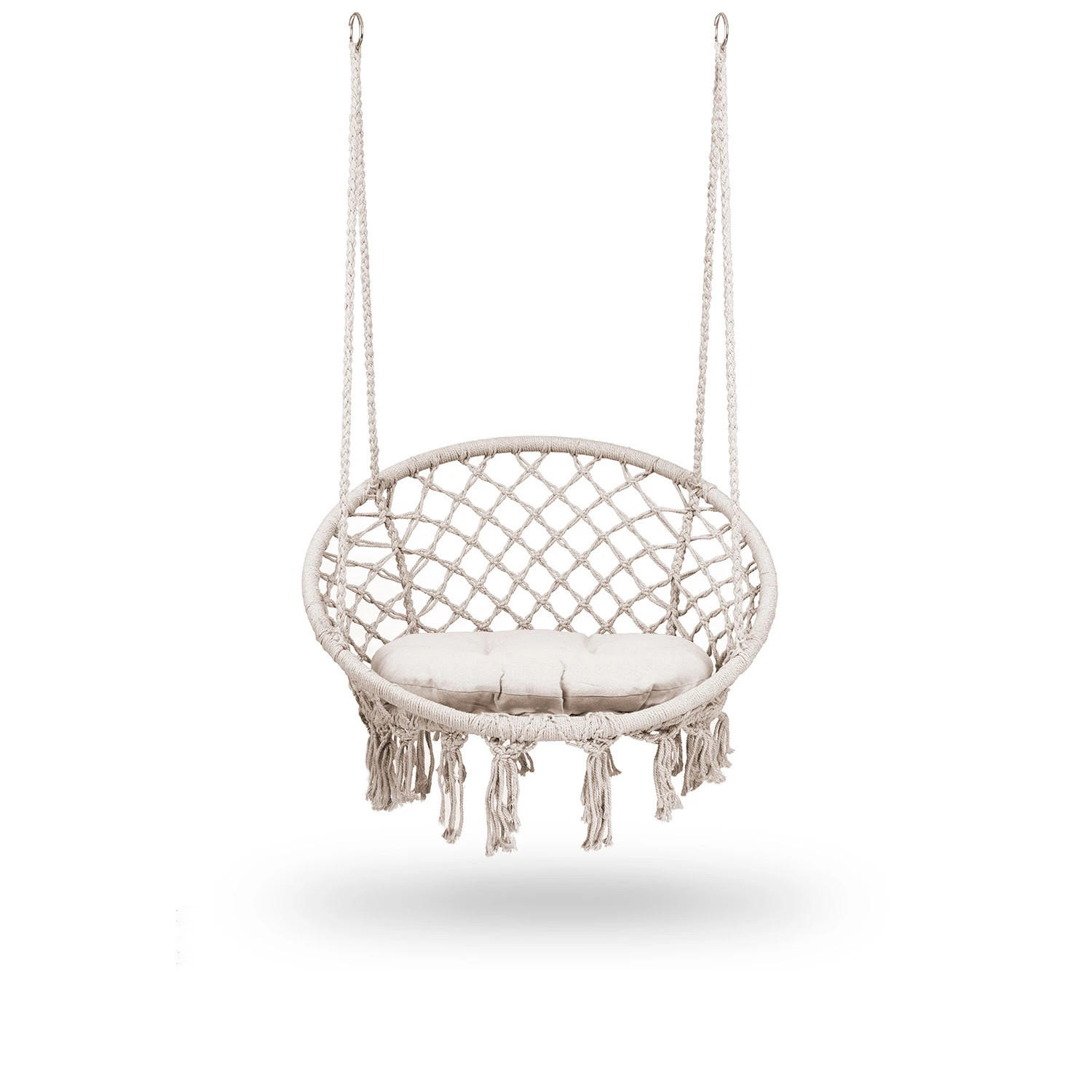HÄNGESESSEL für den Garten BOHO Schaukel beige - Beige, Metall (80/39/63cm)