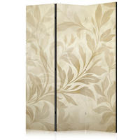 PARAVENT Einseitig Bedruckter 3-tlg 135x172 cm Beige Bl tter Boho - Beige, Holz/Textil (135/172/3cm) - Muralo