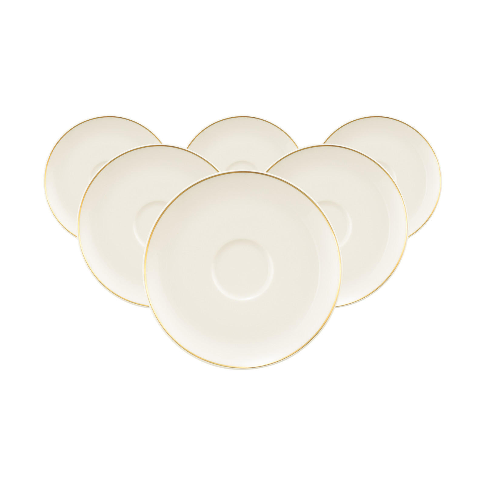 KOMBI-UNTERTASSEN Savona Goldlinie creme ø 13 cm 6er Set - Creme, Keramik (13cm) - Seltmann Weiden