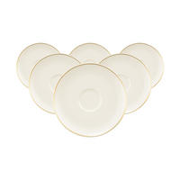 KOMBI-UNTERTASSEN Savona Goldlinie creme ø 13 cm 6er Set - Creme, Keramik (13cm) - Seltmann Weiden