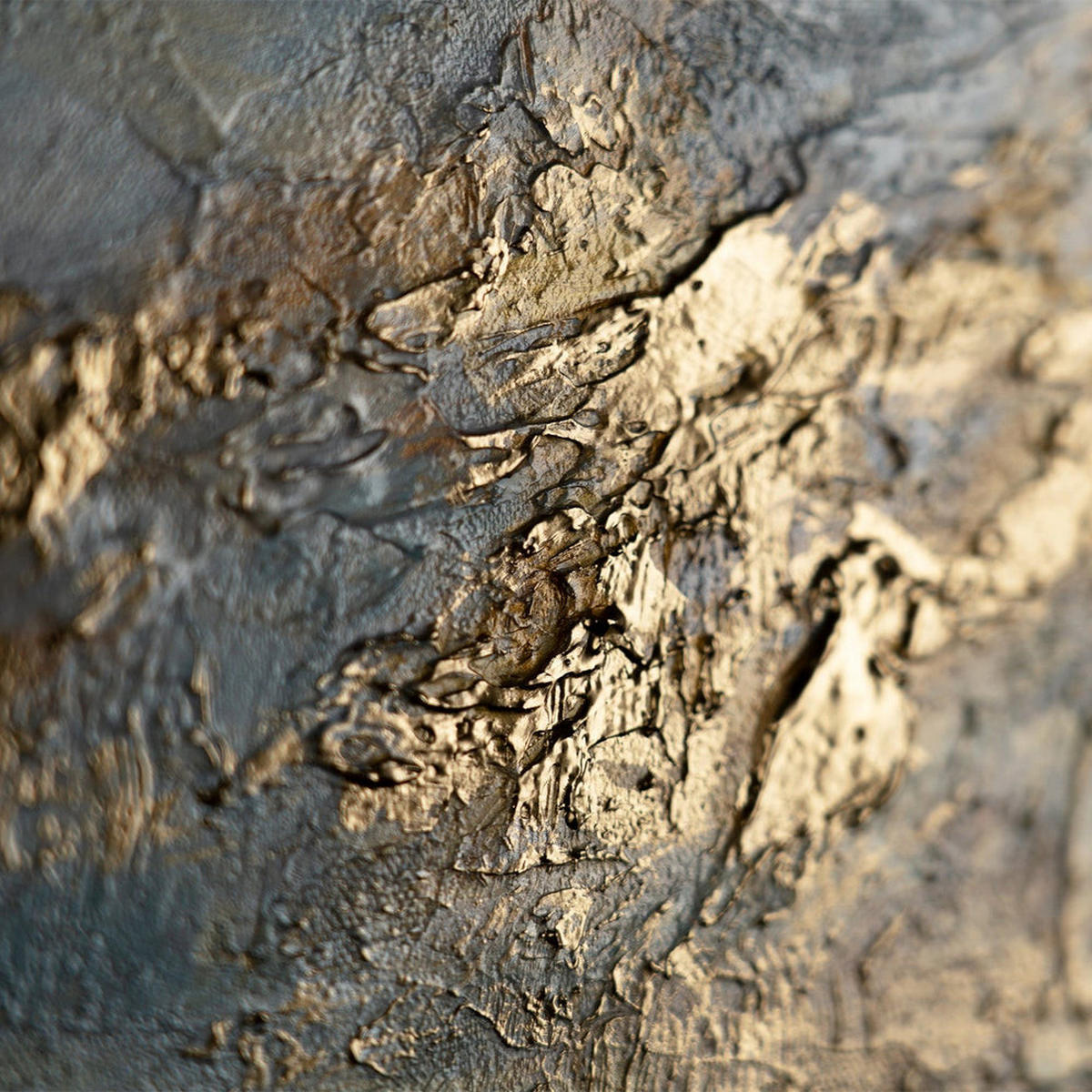 GEMÄLDE Goldene Bucht Schattenfugenrahmen Gold 140x70 cm - Goldfarben, Holz (140/70cm) - YS-art gallery