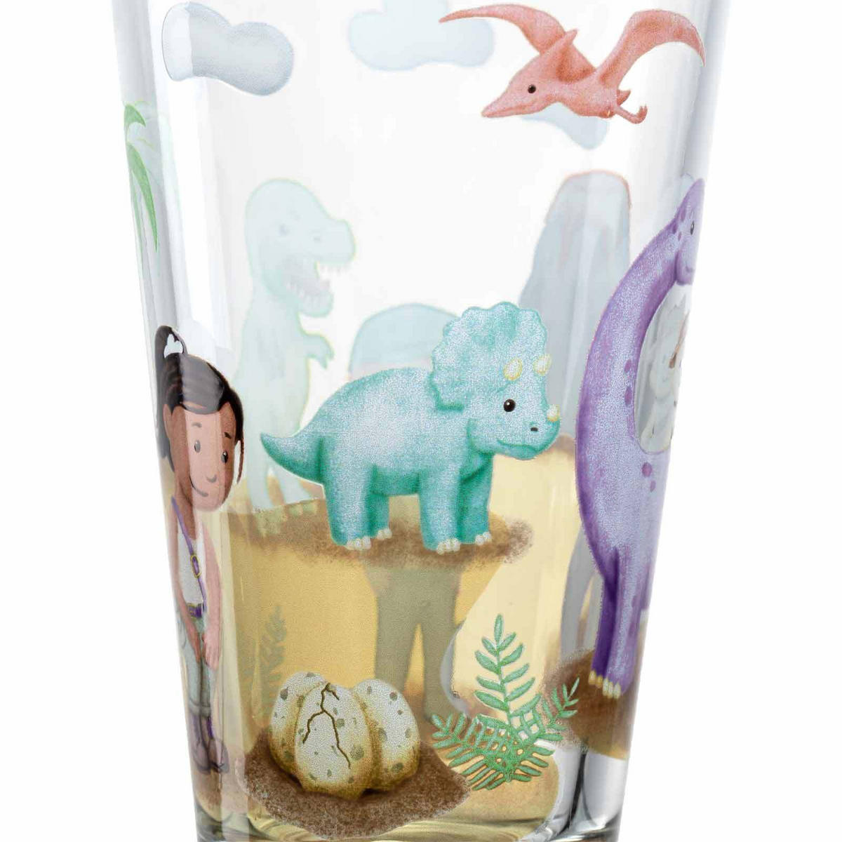 KINDERBECHER Bambini Avventura Dino 215 ml & 300 ml 2er Set - Grün, Glas (0.001L) - Leonardo Living