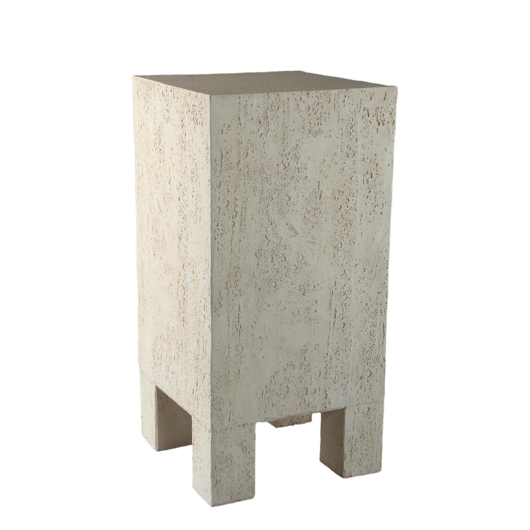 BEISTELLTISCH Chandar Beige 38/38/77cm - Beige, Kunststoff (38/38/77cm) - PTMD Collection