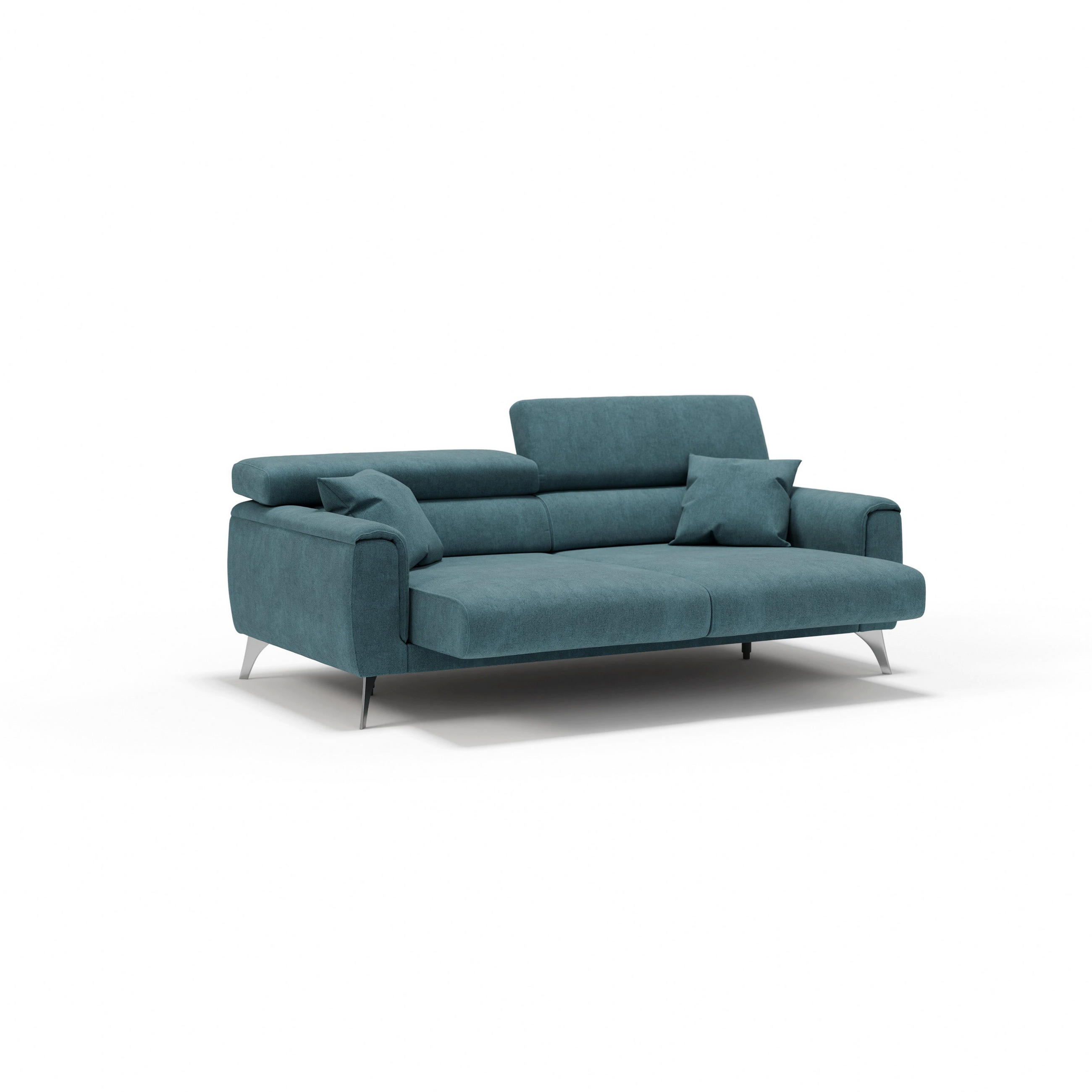 Thumbnail - Divani.store Linearsofa, Petrol, Textil, 199x73x102 cm, Wohnzimmer, Sofas & Couches, Sofas