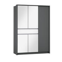 SCHWEBETÜRENSCHRANK RUMBLE 151/217/65 cm 2-türig mit Spiegel Graphitfarben - Graphitfarben, Holzwerkstoff (151/217/65cm) - MASSENO