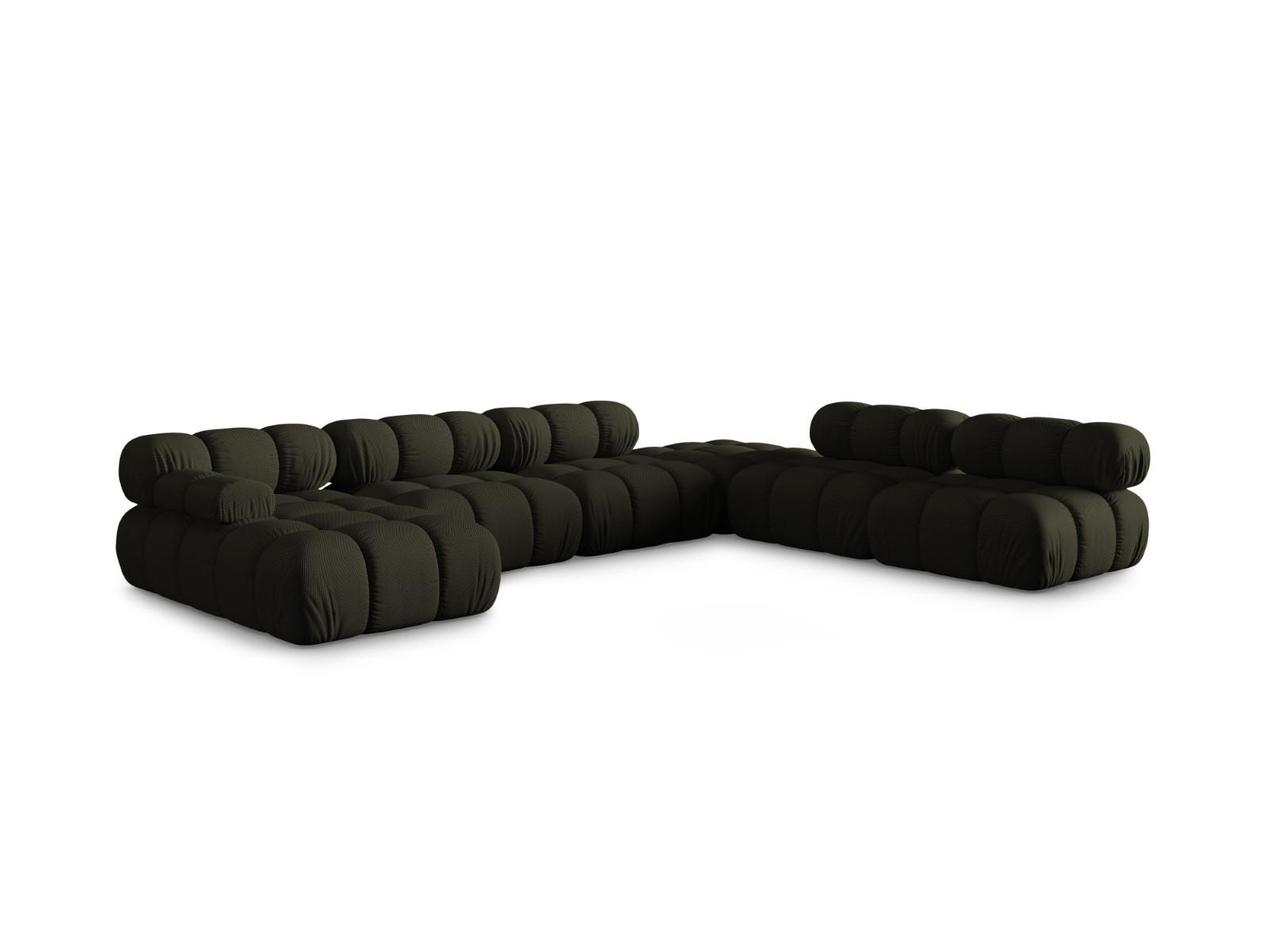 PANORAMASOFA modular rechts Bellis aus 3D-Stoff Amazonasgrün 7 Sitzplätze - Waldgrün, Textil (282/70/376cm) - Micadoni