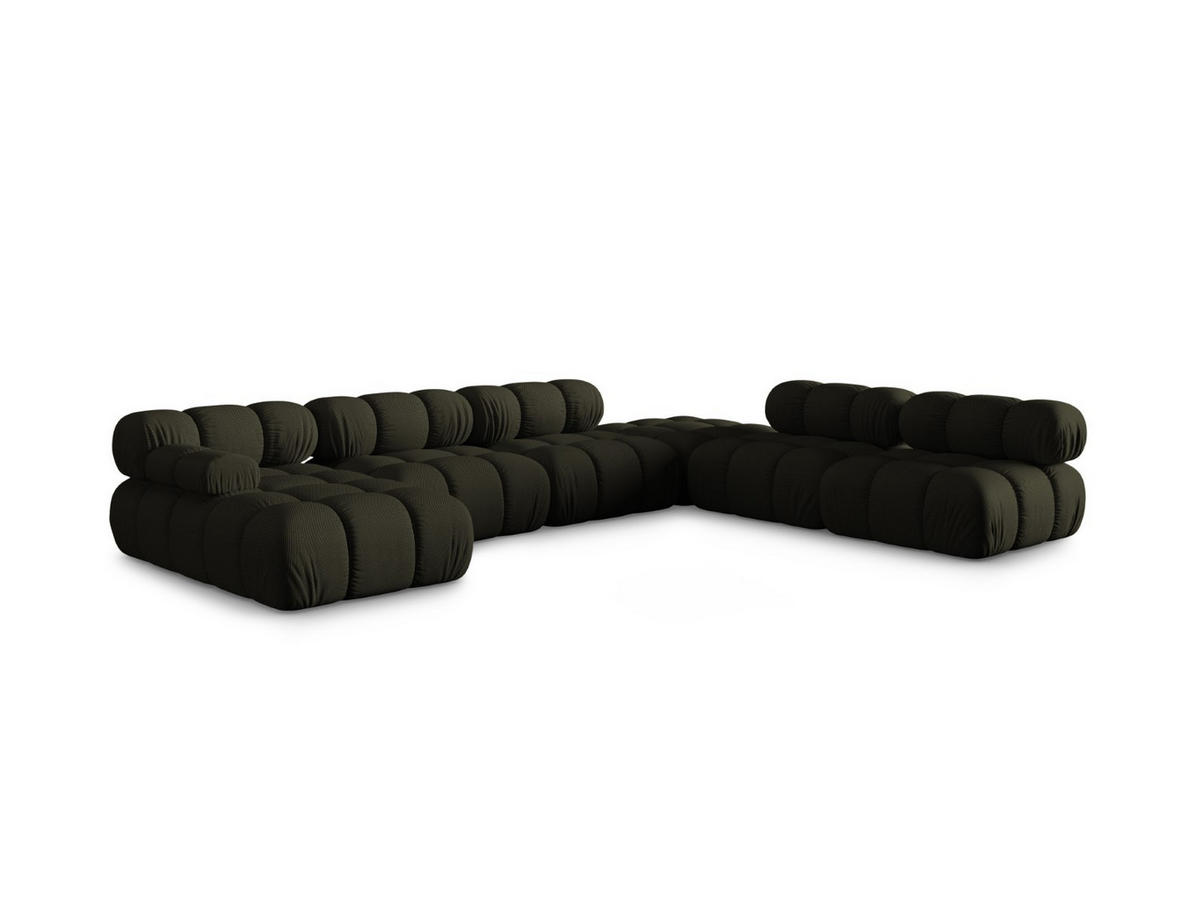 PANORAMASOFA modular rechts Bellis aus 3D-Stoff Amazonasgrün 7 Sitzplätze - Waldgrün, Textil (282/70/376cm) - Micadoni