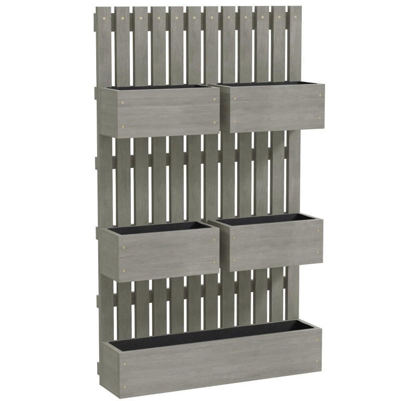 HOCHBEET Holz mit verstellbarem Rankgitter Grau - Grau, Holz (16/16/60cm) - ComfortXL