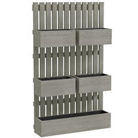 HOCHBEET Holz mit verstellbarem Rankgitter Grau - Grau, Holz (16/16/60cm) - ComfortXL