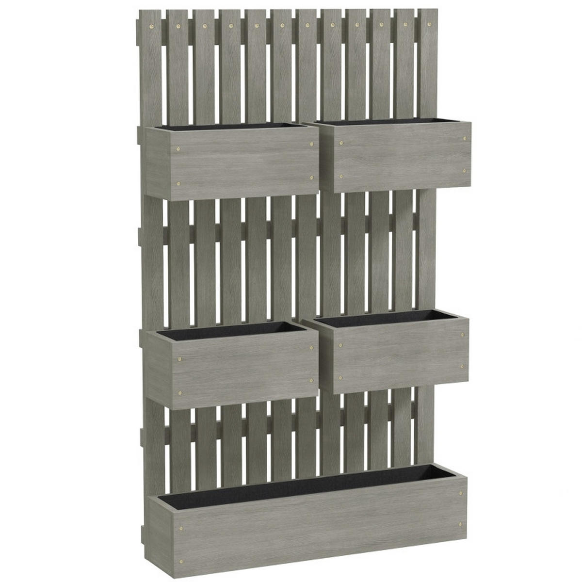 HOCHBEET Holz mit verstellbarem Rankgitter Grau - Grau, Holz (16/16/60cm) - ComfortXL