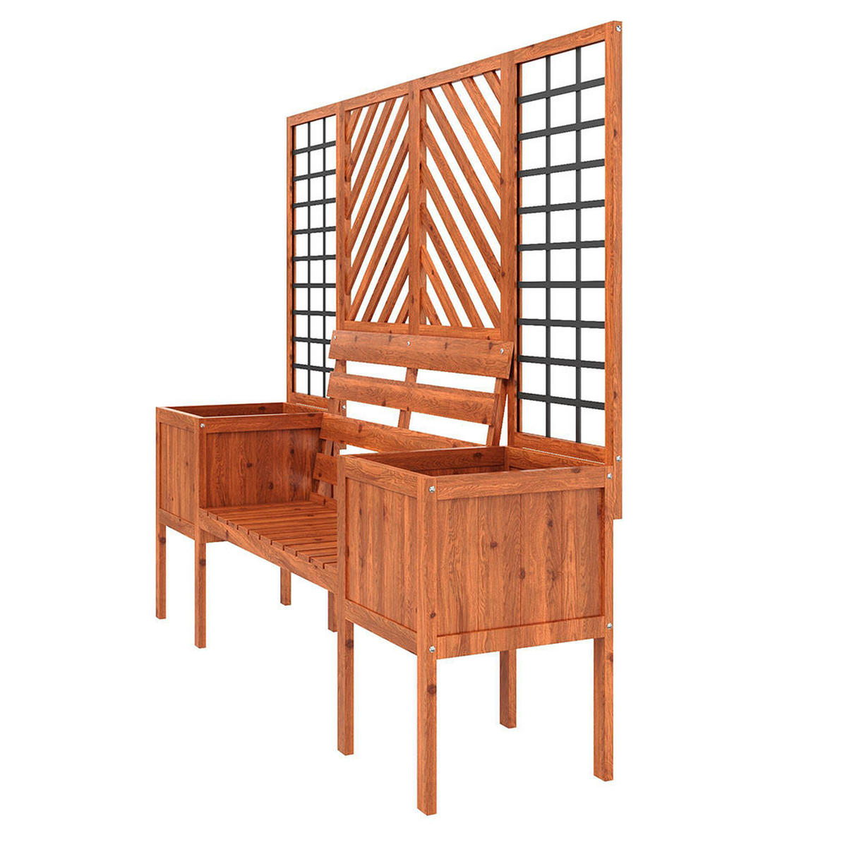 BLUMENKASTEN mit viel Platz，Braun Massivholz Tanne - Braun, Holz (42/145/170cm) - KOMHTOM