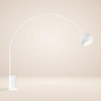 STEHLAMPE Ball Bogenlampe Marmor Weiß - Weiß, Stein (30/30/220cm) - s.luce