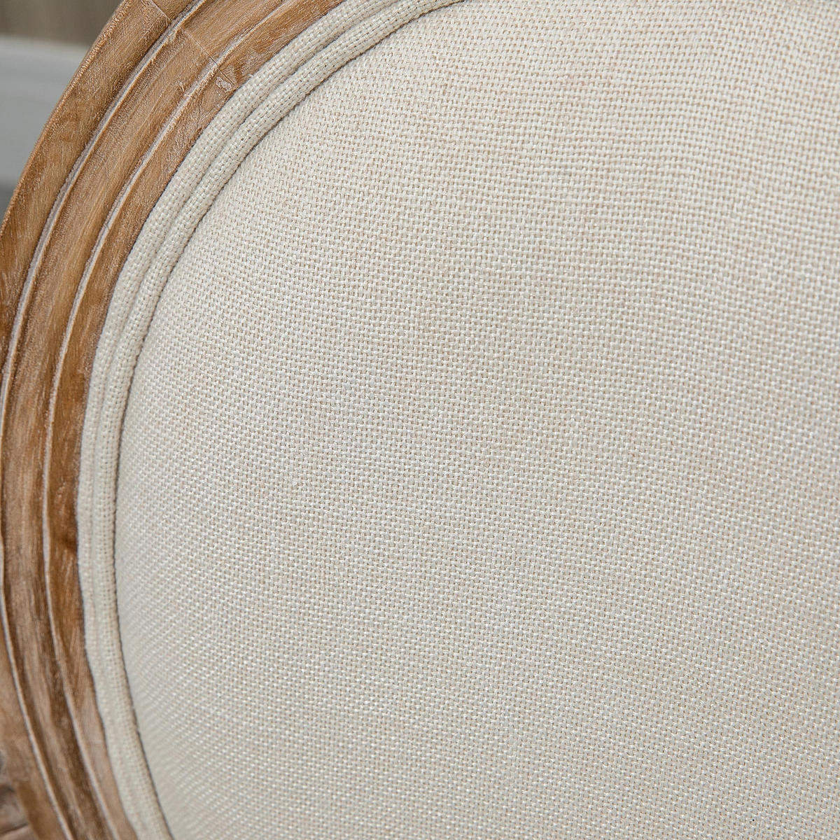 KÜCHENSTUHL Esszimmerstuhl mit Leinenoptik, Armlehnstuhl mit Rückenlehne Creme - Creme, Holz (56/96/56cm) - HOMCOM