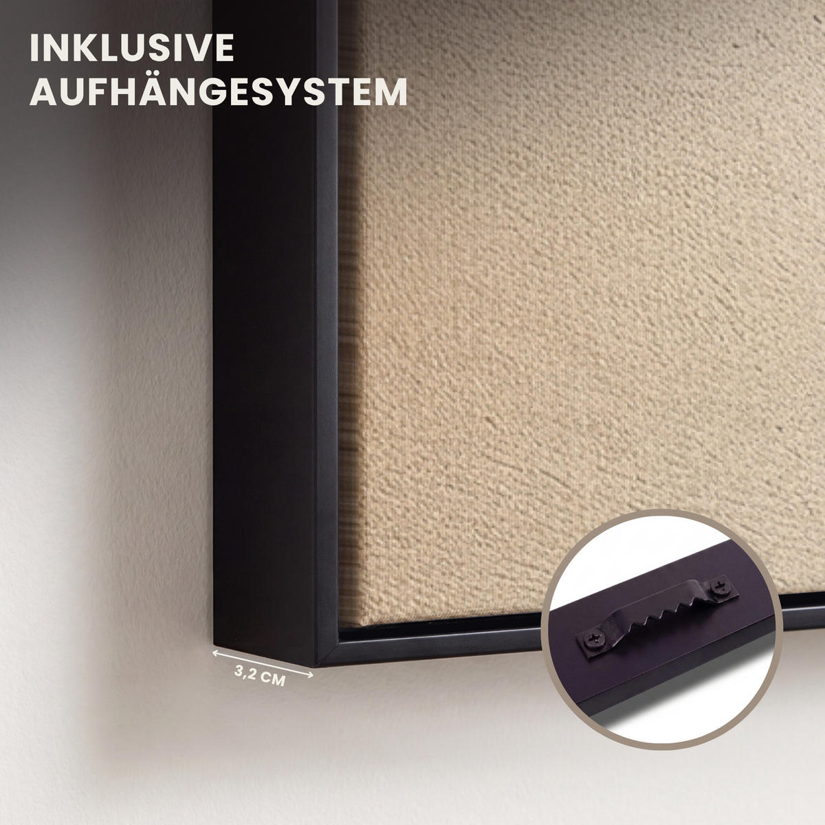 LEINWAND Bilder mit Rahmen - Beige - Natur - Abstrakt - Modern - 90x140 - Beige, Textil (90/140cm) - MuchoWow