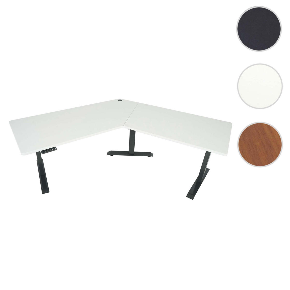 SCHREIBTISCH rechteckig Weiß, Anthrazit - Anthrazit/Weiß, Metall (75/257/121cm) - Jamb