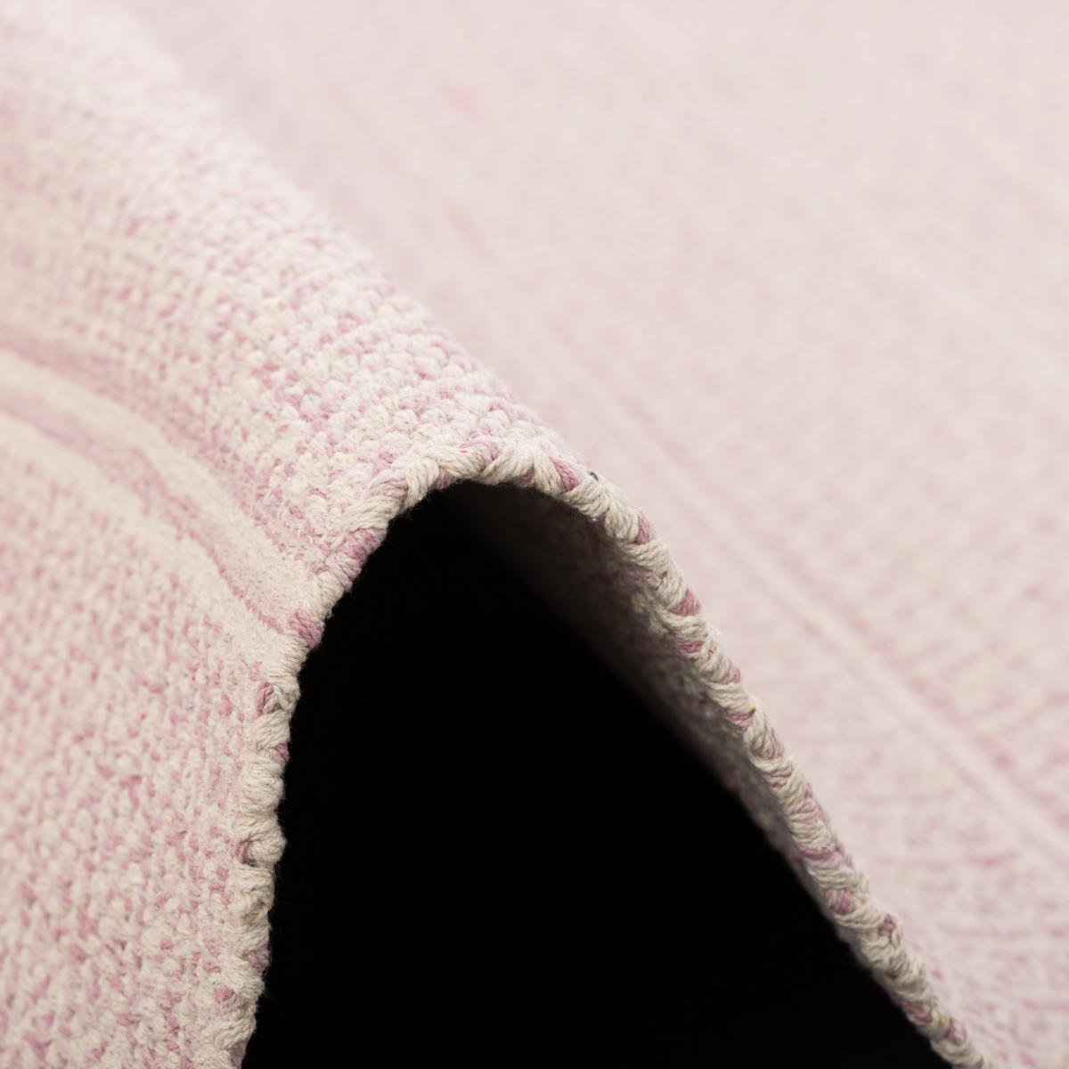 BAUMWOLLE NATUR KELIM TEPPICH SANDY STRIPES - Rosa, Textil (70/140cm) - Pergamon