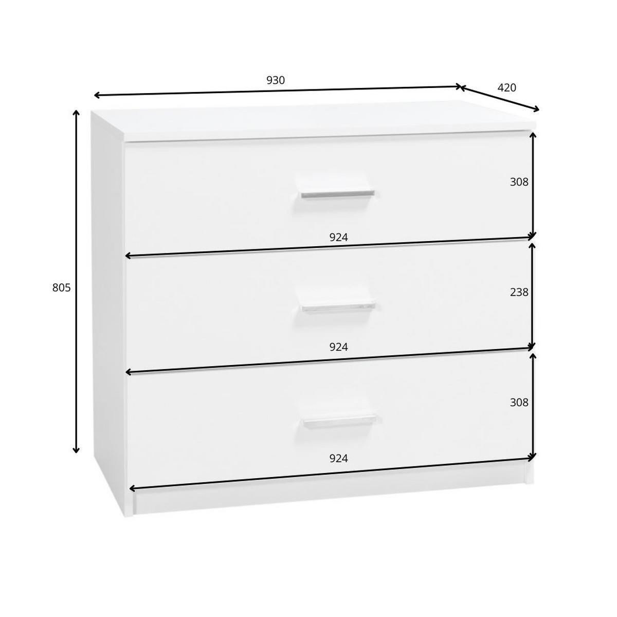 KOMMODE Siena weiß Hochglanz 93 / 42 / 80,5cm - Weiß Hochglanz, Holz/Holzwerkstoff (93/80.5/42cm) - Feldmann-Wohnen
