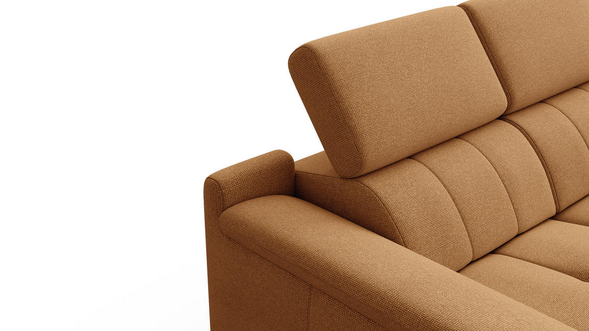 RELAXSOFA FIERO 2-Sitzer mit 2 Relaxfunktionen, orange - Schwarz/Orange, Holzwerkstoff/Textil (170/82/103cm) - Courtois Laville