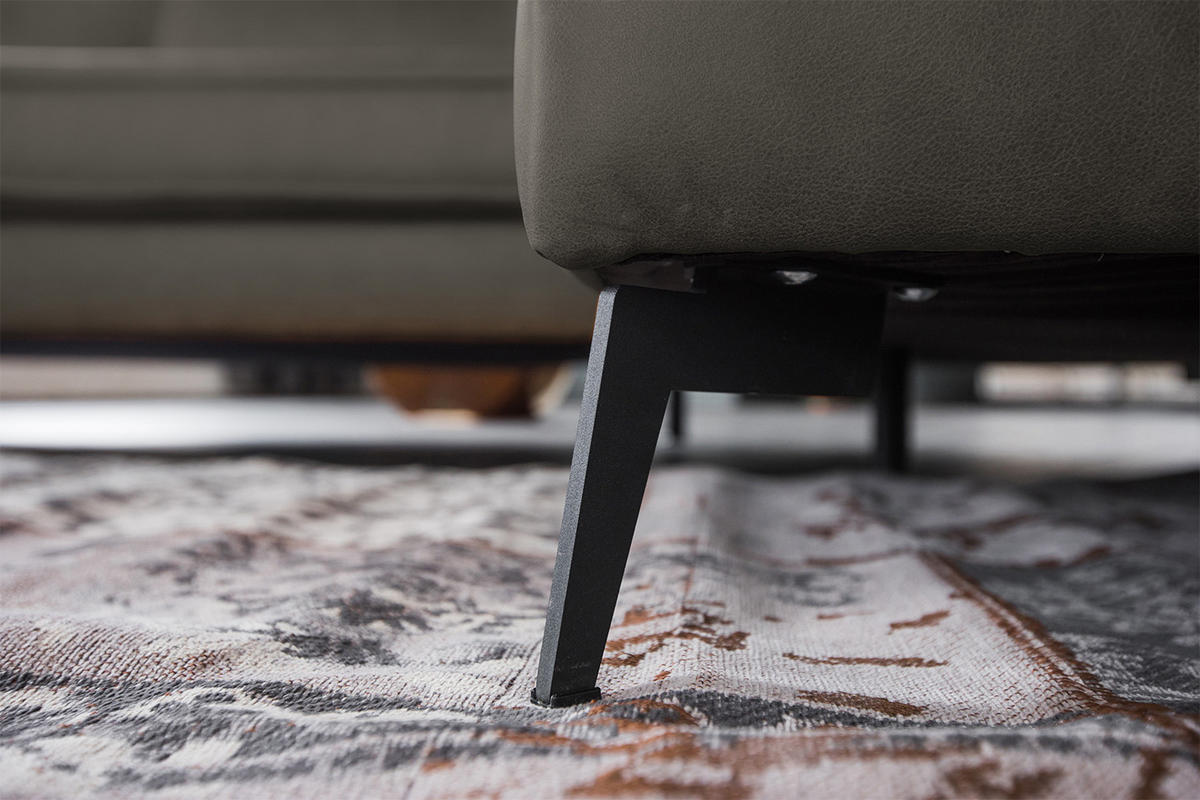 ECKSOFA BLOOM Anthrazit Leder - Anthrazit/Schwarz, Leder (276/177cm) - KAWOLA